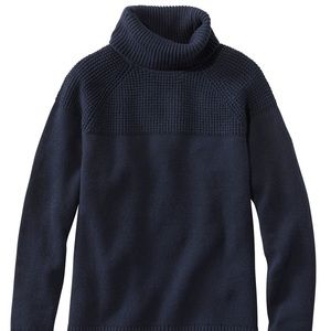 LLBean Super Soft Waffle Sweater TurtleNeck - Navy